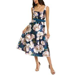 Kay Unger Formal Lydia Dress 12 Floral Long Wedding Party Cruise Holiday NEW